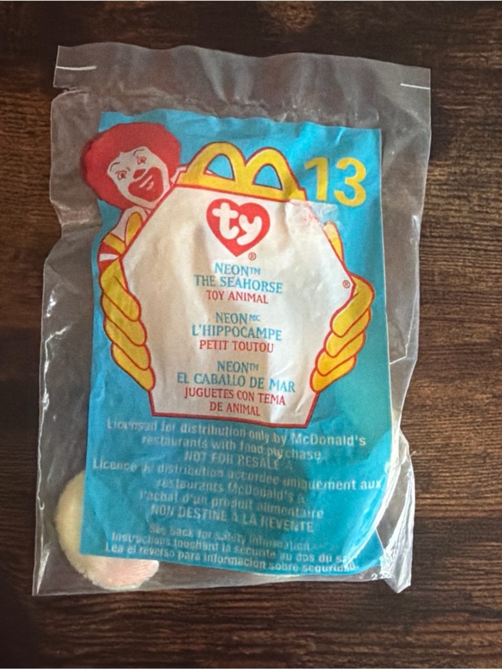 Ty Neon Seahorse McDonald's Pack - Blue, Yellow, Red